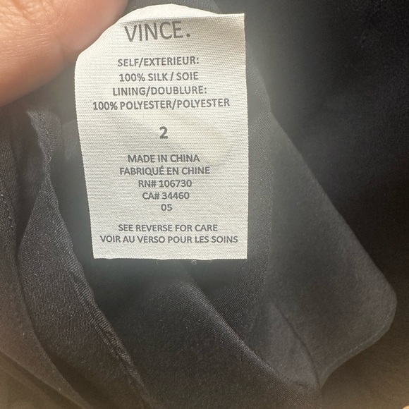 Vince Black Pleated Long Sleeve Dress with Lattice Bib; Size 2 - Picture 11 of 11